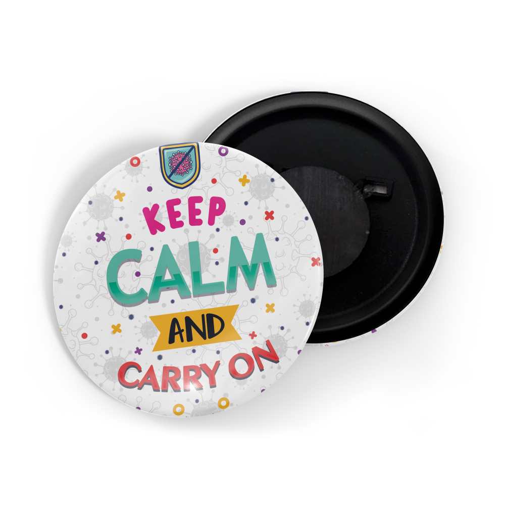 dhcrafts Fridge Magnet Covid White Keep Calm And Carry On coronavirus Covid 19 pandemic positive quote Glossy Finish Design Pack of 1